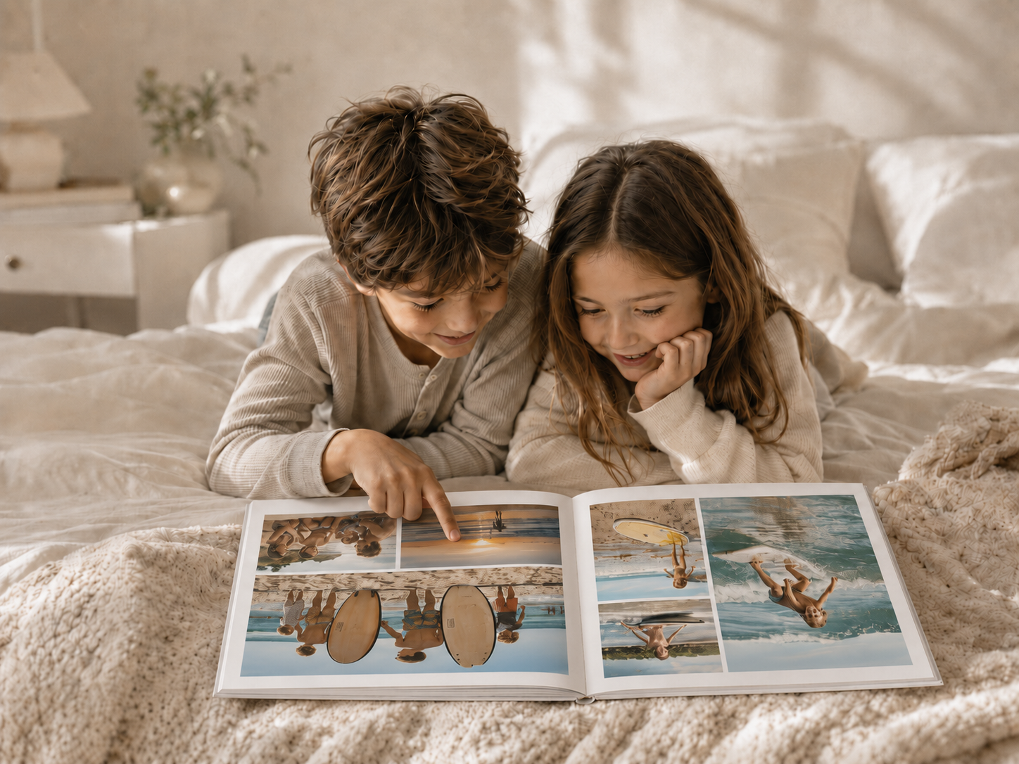 A beautiful photo book open on a table